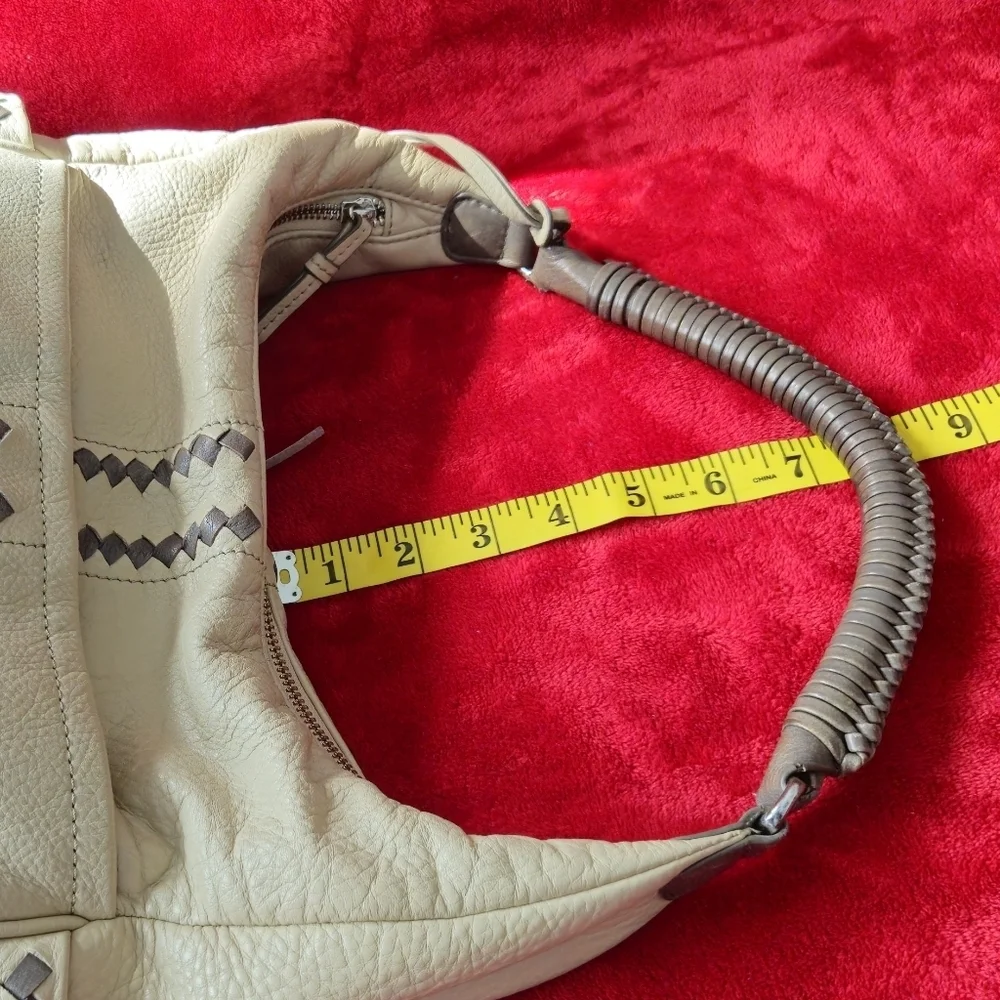 Brighton Stylish Cream and Gray Leather Bag